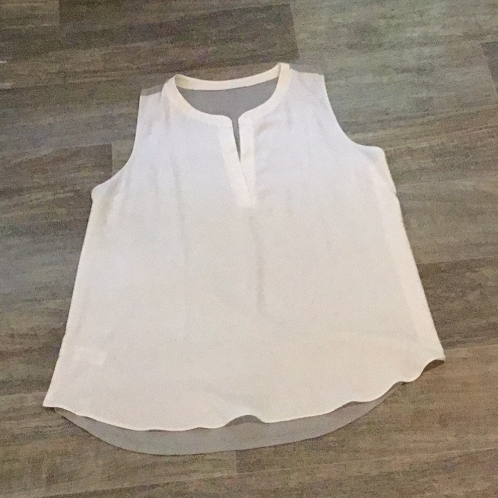 Loft white and grey sleeveless top size XL